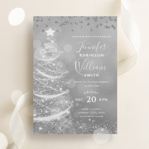 Convites Árvore Xmas de Casamento Festivo Elegante