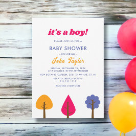 Convites Árvores Coloridas Imaginárias Elegantes Caem Chá d