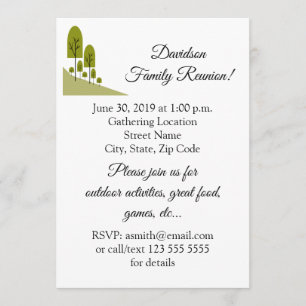 Convites Árvores da verde azeitona da reunião de família