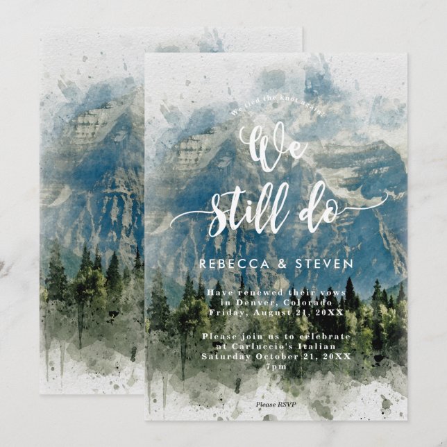 Convites árvores de abeto das montanhas rochosas nós ainda  (Frente/Verso)