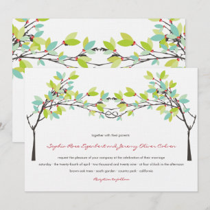Convites Árvores de amor atadas verde do primavera que