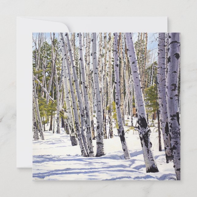 Convites Árvores de Aspen na Floresta (Frente)