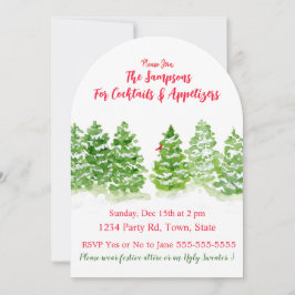 Convites Árvores de inverno de Aquarela PERSONALIZAM Arco