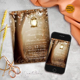 Convites Árvores de Madeira Personalizadas Cordas Luzes Rus