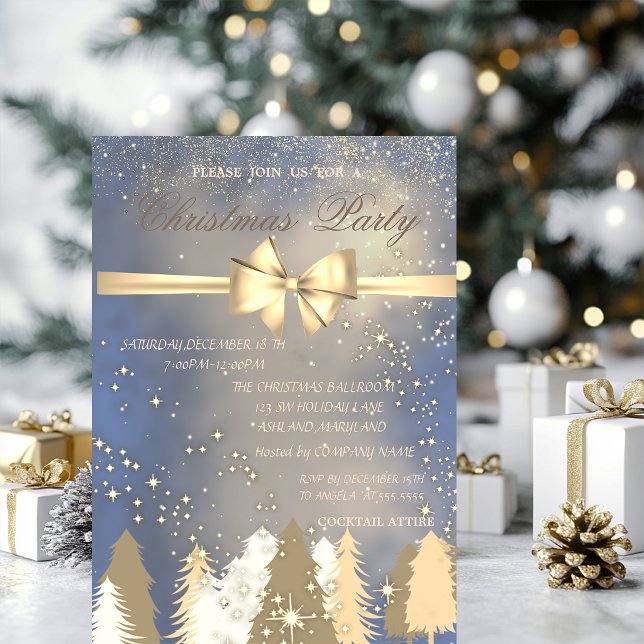 Convites Árvores de Natal, Arco Dourado  Festa de Natal da  (Criador carregado)
