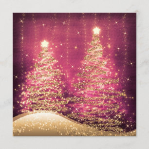 Convites Árvores de Natal Brilhantes Elegantes em Rosa