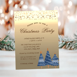 Convites Árvores de Pinho Azuis, Festa de Natal Corporativa