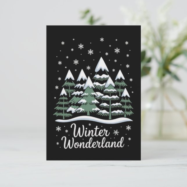 Convites Árvores do País das Maravilhas de Inverno Natal Fa (Em pé/Frente)