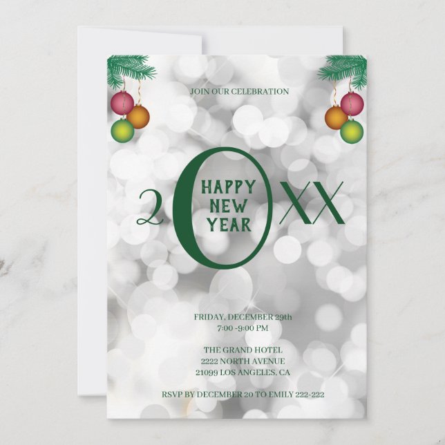 Convites Árvores E Bolas De Natal (Frente)