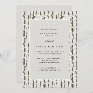 Convites Árvores e Festa de noivado de inverno da neve russ