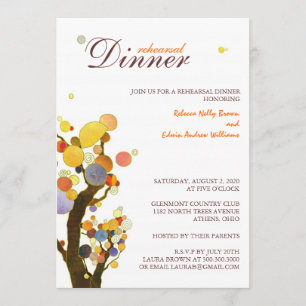 Convites Árvores lunáticas que Wedding o jantar de ensaio