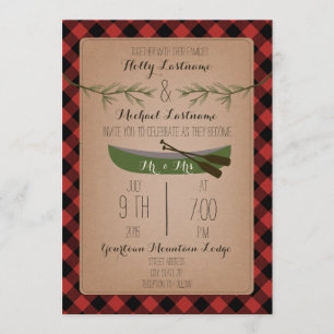 Convites Árvores verdes + Casamento da xadrez da canoa