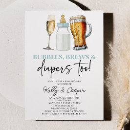 Convites As bolhas azuis também quebram e Fraldas! Chá de f