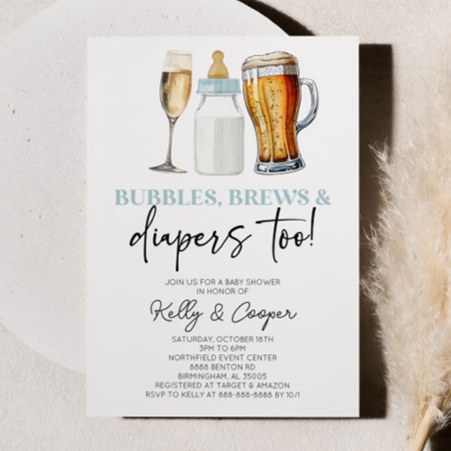 Convites As bolhas azuis também quebram e Fraldas! Chá de f (Criador carregado)