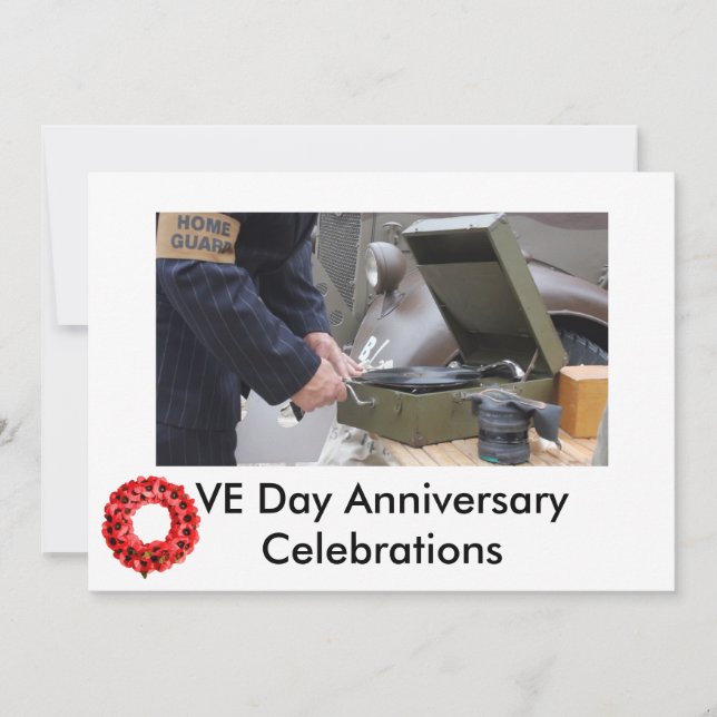 Convites As celebrações do dia da VE convidam (Frente)