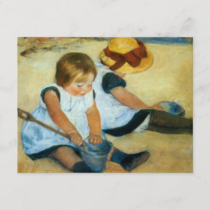 Convites As crianças de Mary Cassatt na praia (1884)