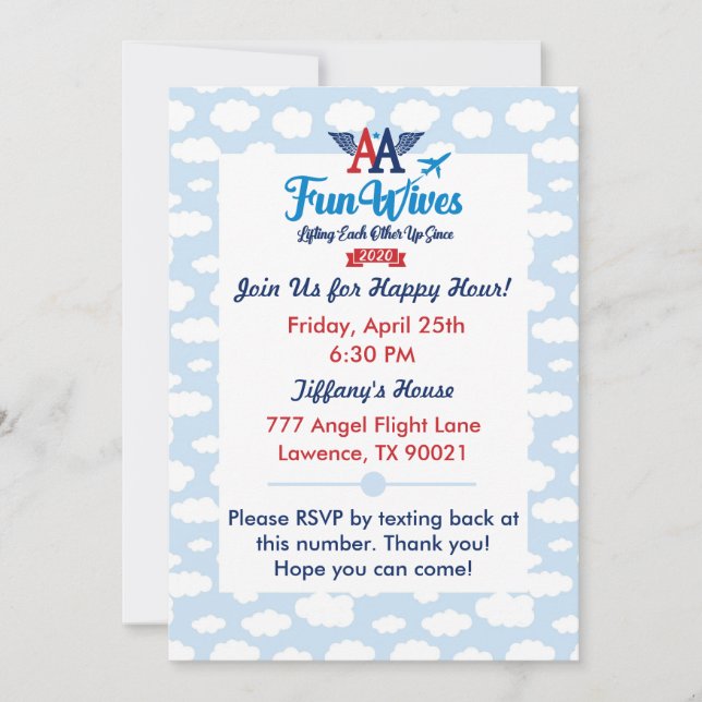 Convites Ás Esposas Divertidas Convidam nuvens de vite (Frente)