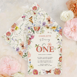 Convites As Flores Pressionadas Do primeiro aniversario Est