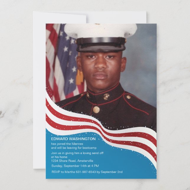 Convites As forças armadas patrióticas da bandeira enviam (Frente)