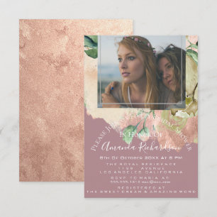 Convites As hortaliças florais do aniversário da foto do