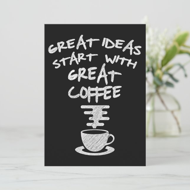 Convites As ideias do excelente começam com o café do Excel (Em pé/Frente)