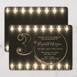 Convites As luzes de cadeia de caracteres são Douradas aniv
