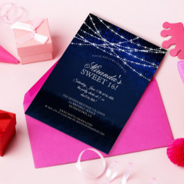 Convites As luzes de cordas elegantes são a 16ª Festa de an