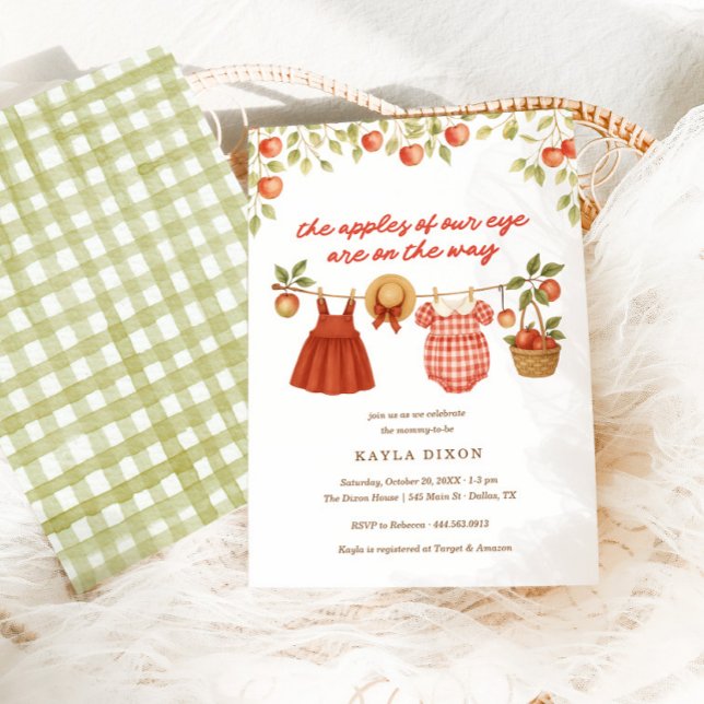 Convites As Maçãs das Nossas Garotas Gêmeas Caem no Chá de  (Criador carregado)