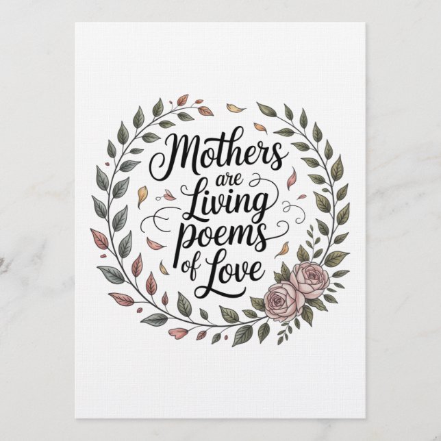 Convites As Mães São Poemas de Amor Vivos (Frente)