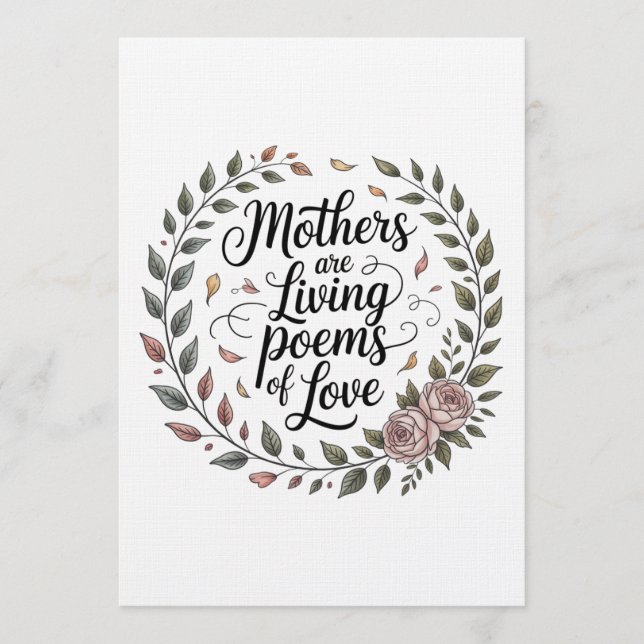 Convites As mães são poemas vivos de amor (Frente)