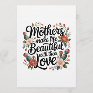 Convites As mães tornam a vida bela com o seu amor