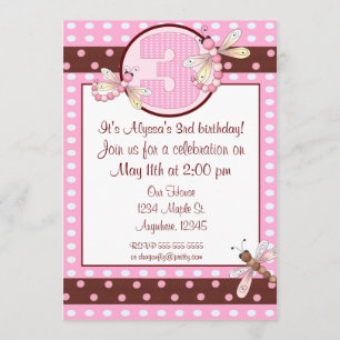 Convites As meninas da libélula do ponto do rosa do partid