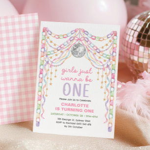 Convites As Meninas Querem Ser Uma Só: Aniversário Disco Ga