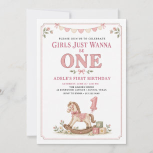 Convites As Meninas Só Querem Ser Um Aniversário de Cavalo