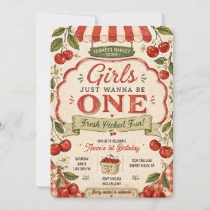 Convites As Meninas Só Querem Ser Uma 1º Aniversário Cereja