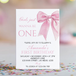 Convites As Meninas Só Querem Ser Uma Coqueta De Arco Rosa,