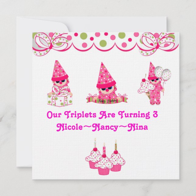 Convites As objectivas triplas estão girando três que o (Frente)