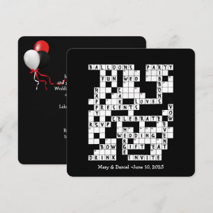 Convites as palavras cruzadas do casamento convidam