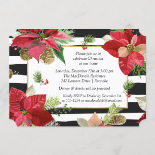 Convites As poinsétias na festa de Natal das listras