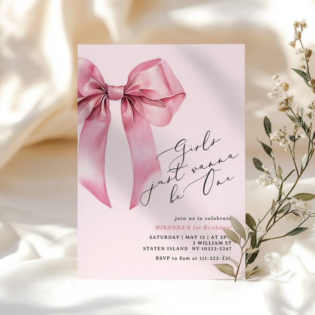 Convites As raparigas só querem ser um primeiro aniversario (Criador carregado)