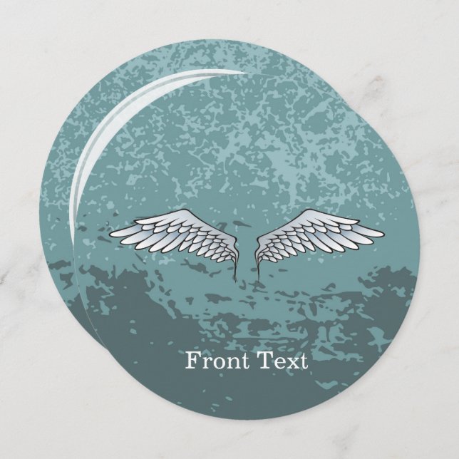 Convites Asas de cinza azul (Frente/Verso)