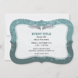 Convites Asas de cinza azul
