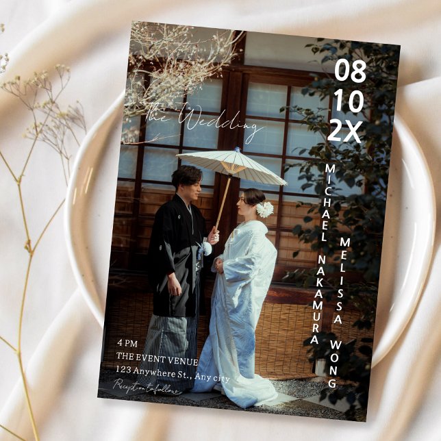 Convites Asian Japanese concept photo wedding  (Criador carregado)