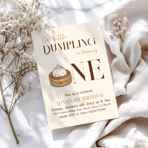 Convites Asiático Pequeno Dumpling Kawaii Primeiro Aniversá