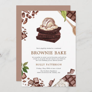 Convites Assar Brownie Baking Themed Housearming Invitati
