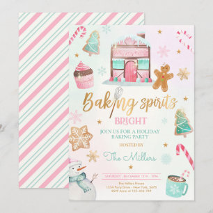 Convites Assar de Natal da Festa de Férias Bright Baking Sp