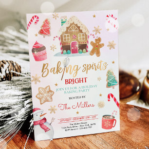 Convites Assar de Natal da Festa de Férias Bright Baking Sp