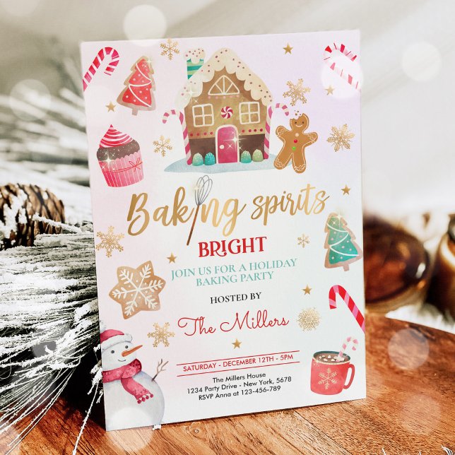 Convites Assar de Natal da Festa de Férias Bright Baking Sp (Criador carregado)