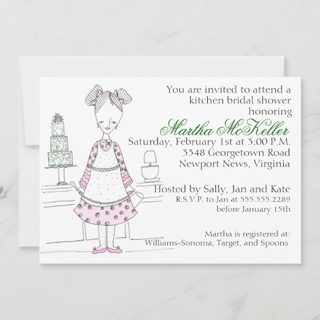 Convites Assares da mamãe - Chá de panela da cozinha (Frente)