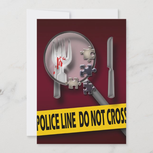 Convites Assassinato misterioso aniversário de crime (Frente)